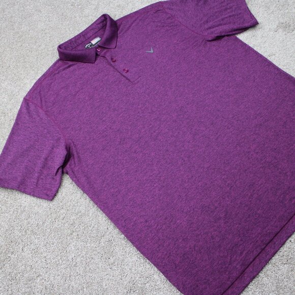 Callaway Opti-Dri Polo Shirt Mens XL Purple Golf Stretch Short Sleeve Pullover - Picture 6 of 13